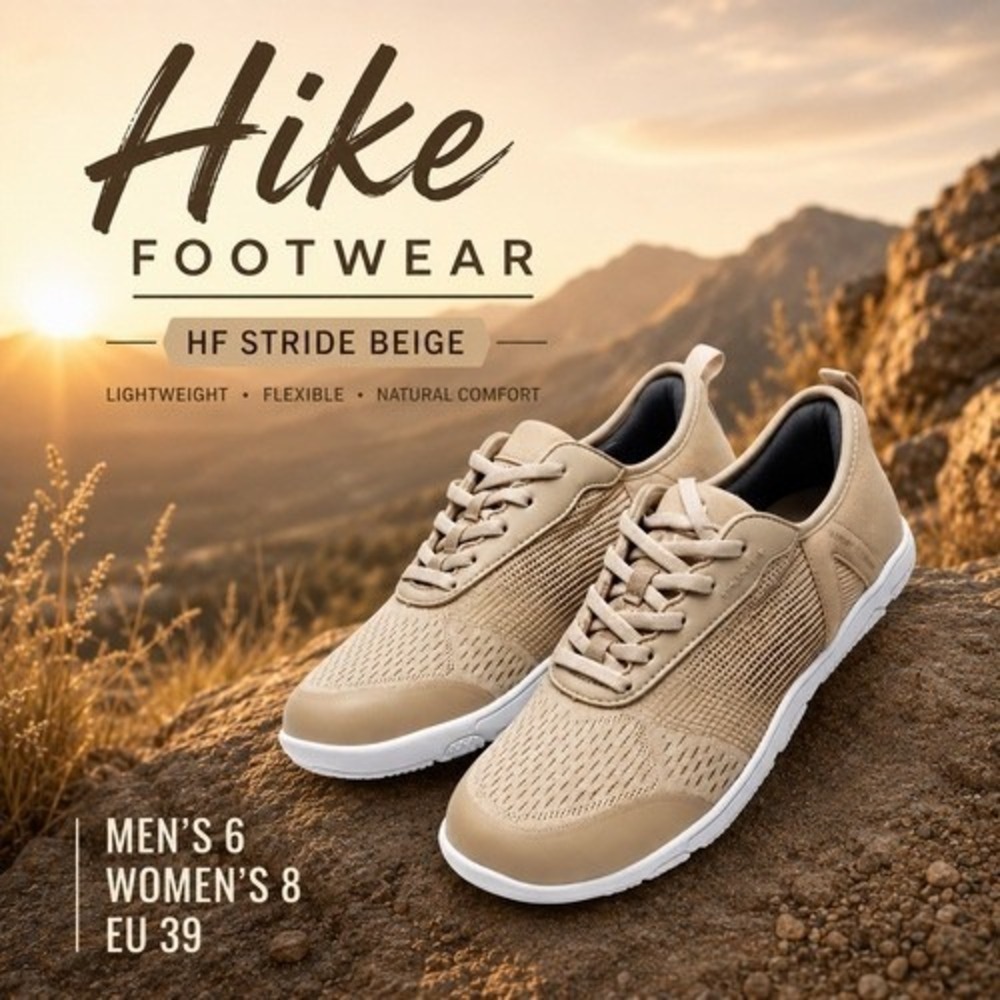 Hike Footwear HF Stride Beige Barefoot Sneakers Womens Size 8-8.5 EU 39 Shoes